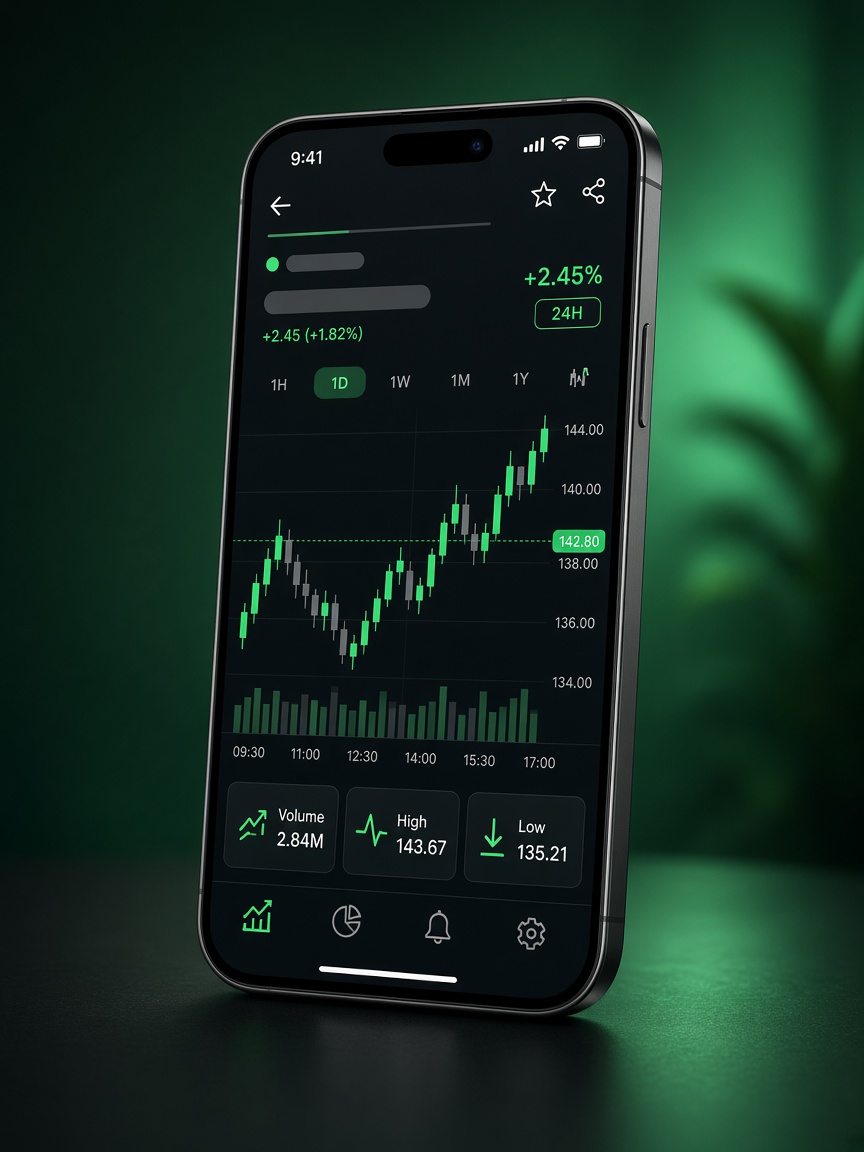 KNGX trading app on phone